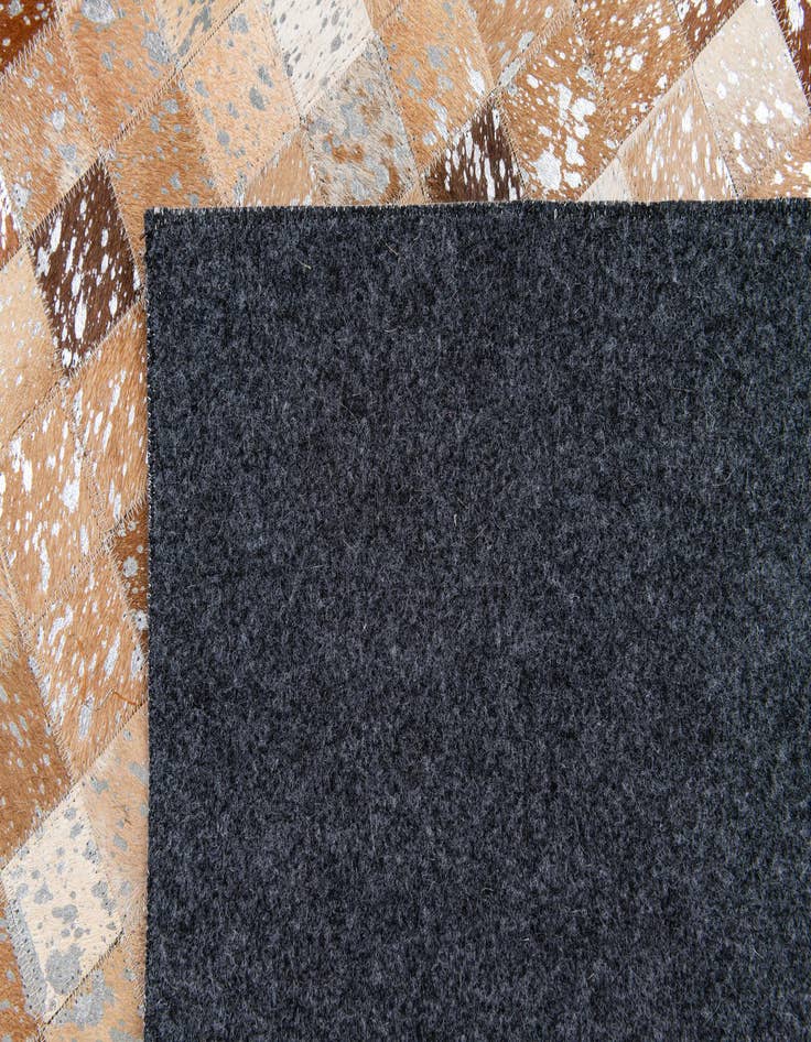 Detail image of  5' 2 x 7' 6 Cowhide Stocks Rug