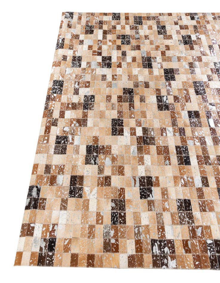 Detail image of  5' 3 x 7' 7 Cowhide Stocks Rug