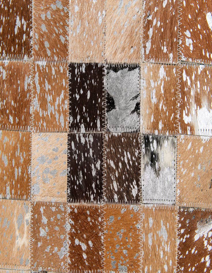 Detail image of  5' 3 x 7' 7 Cowhide Stocks Rug