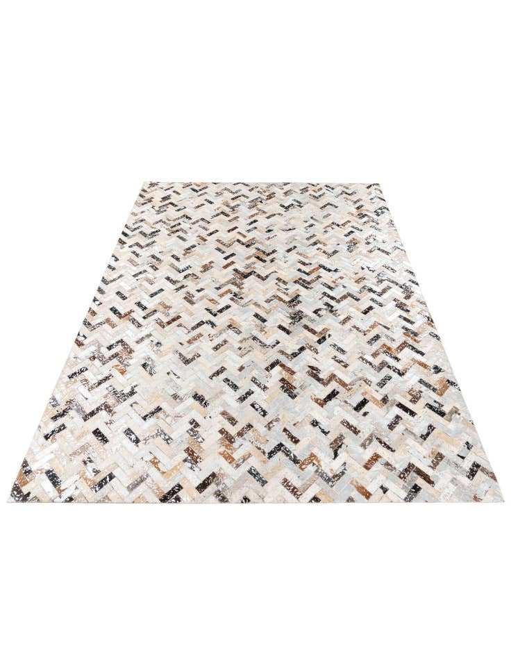 Detail image of  5' 3 x 7' 3 Cowhide Stocks Rug