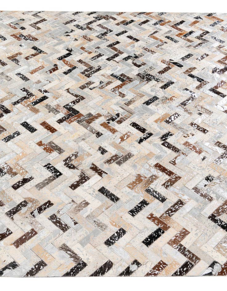 Detail image of  5' 3 x 7' 3 Cowhide Stocks Rug