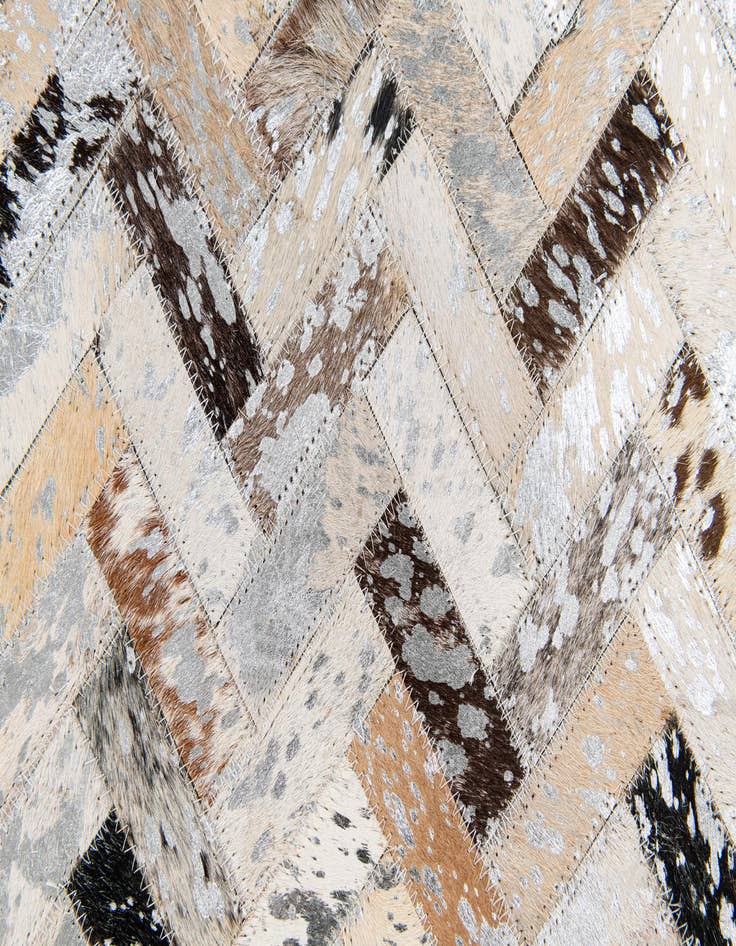 Detail image of  5' 3 x 7' 3 Cowhide Stocks Rug