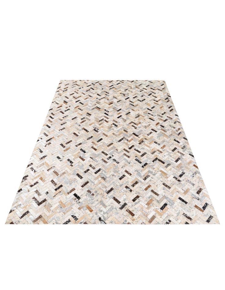 Detail image of  5' 3 x 7' 6 Cowhide Stocks Rug