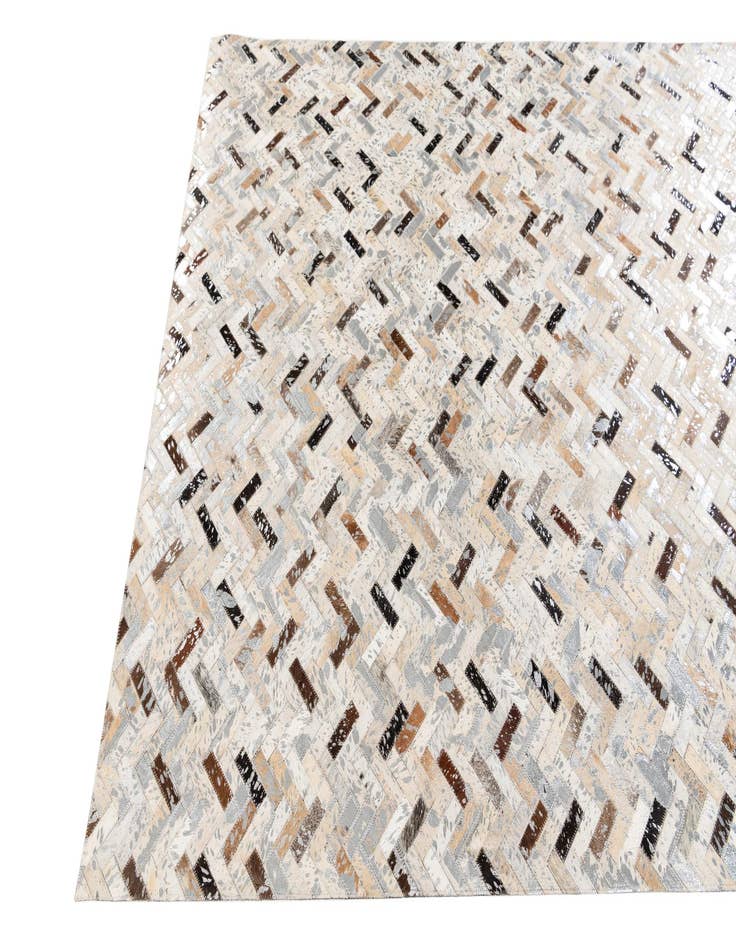 Detail image of  5' 3 x 7' 6 Cowhide Stocks Rug