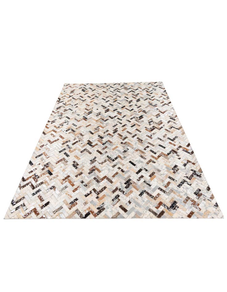 Detail image of  5' 3 x 7' 5 Cowhide Stocks Rug