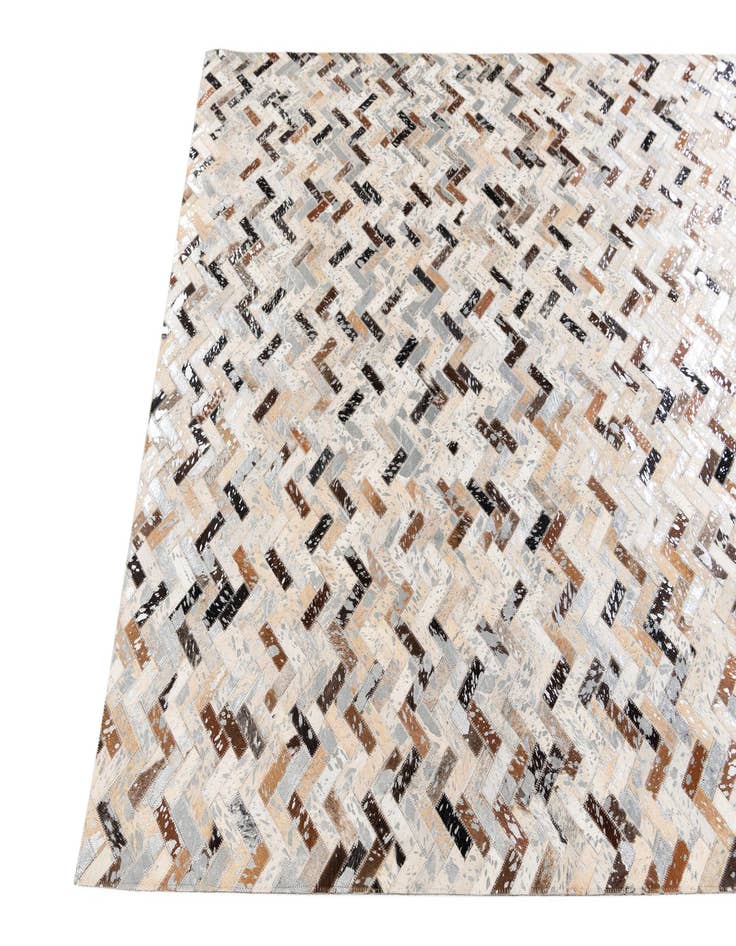 Detail image of  5' 3 x 7' 5 Cowhide Stocks Rug
