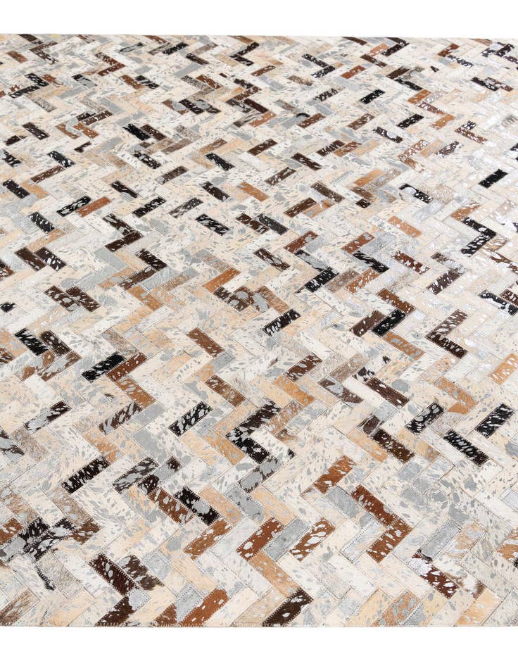 Detail image of  5' 3 x 7' 5 Cowhide Stocks Rug