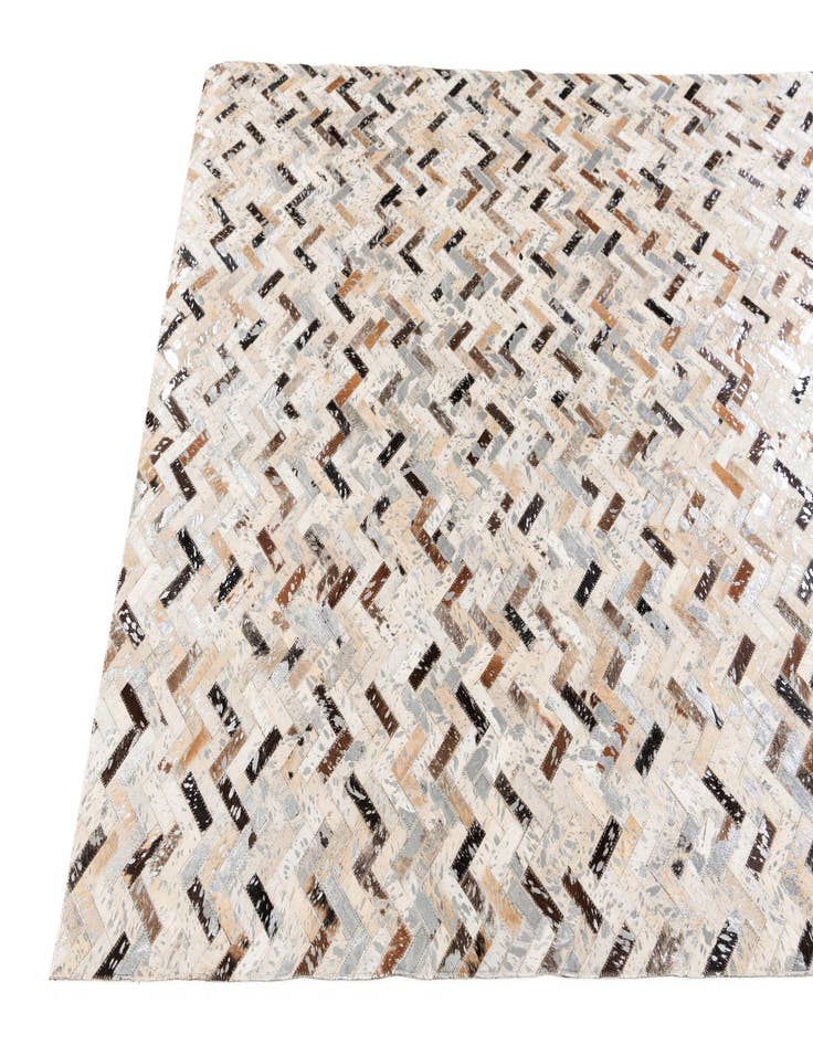 Detail image of  5' 2 x 7' 5 Cowhide Stocks Rug