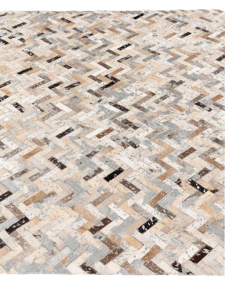 Detail image of  5' 2 x 7' 5 Cowhide Stocks Rug
