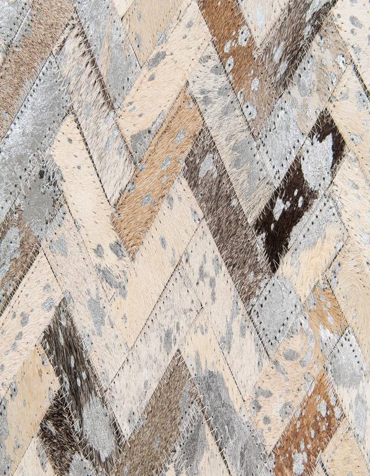 Detail image of  5' 2 x 7' 5 Cowhide Stocks Rug