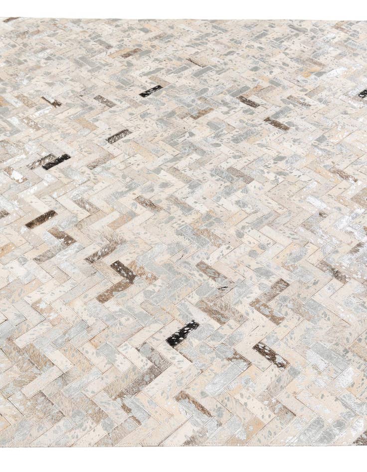 Detail image of  5' 4 x 7' 7 Cowhide Stocks Rug