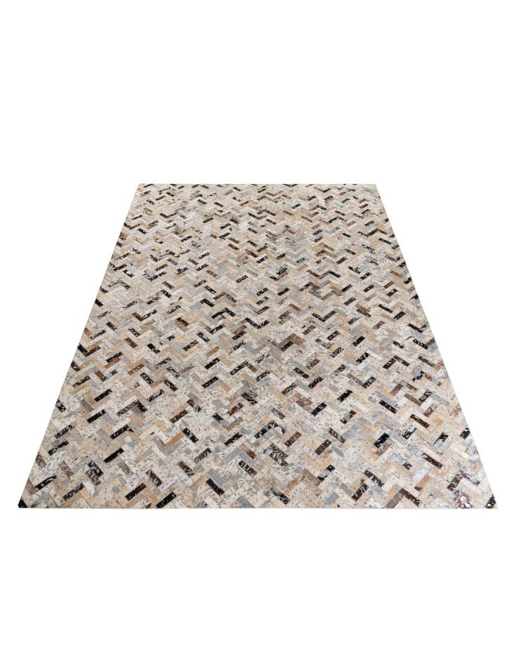 Detail image of  5' 4 x 7' 6 Cowhide Stocks Rug