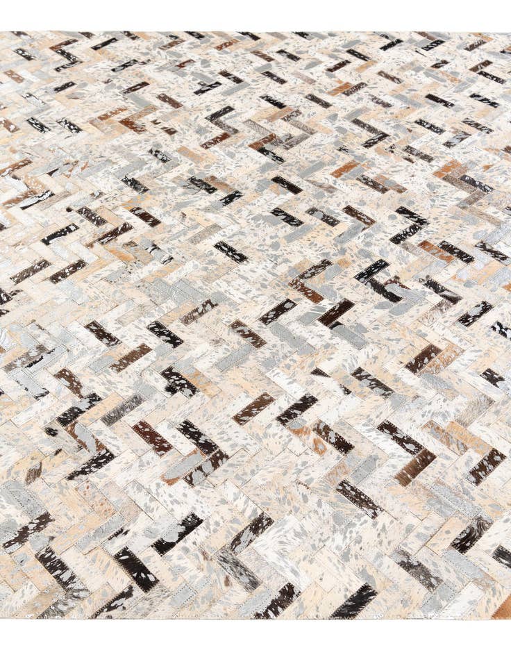 Detail image of  5' 4 x 7' 6 Cowhide Stocks Rug