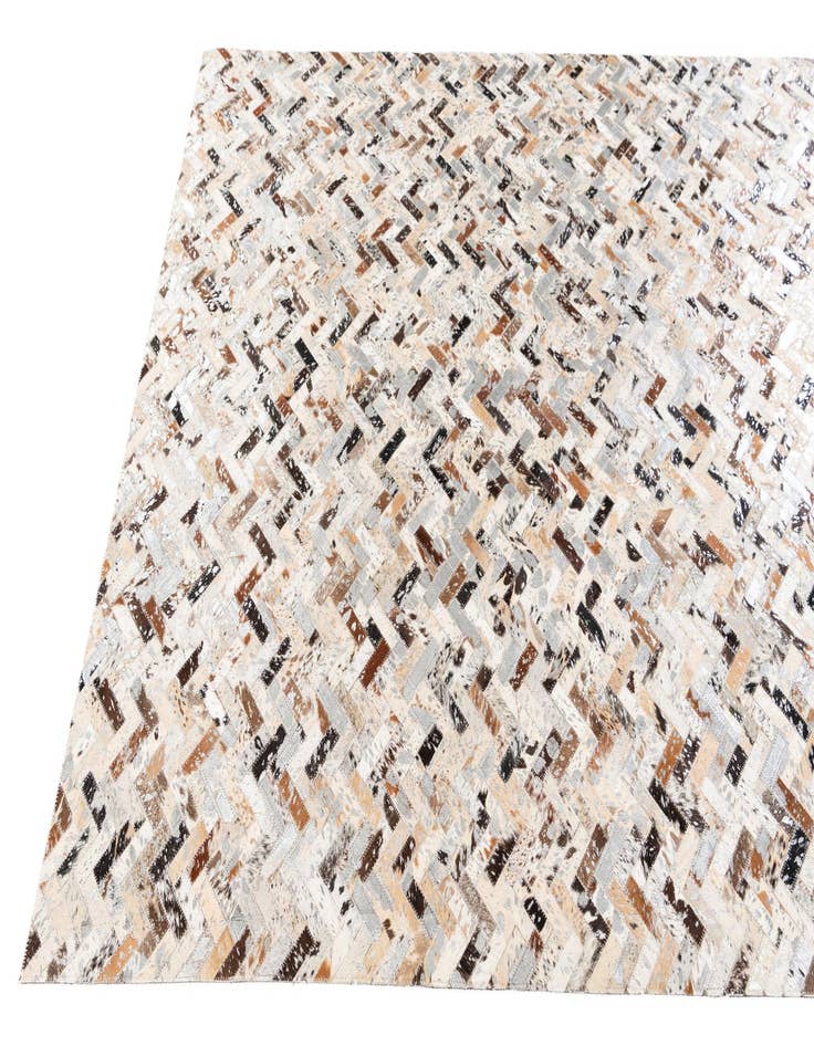 Detail image of  5' 3 x 7' 5 Cowhide Stocks Rug