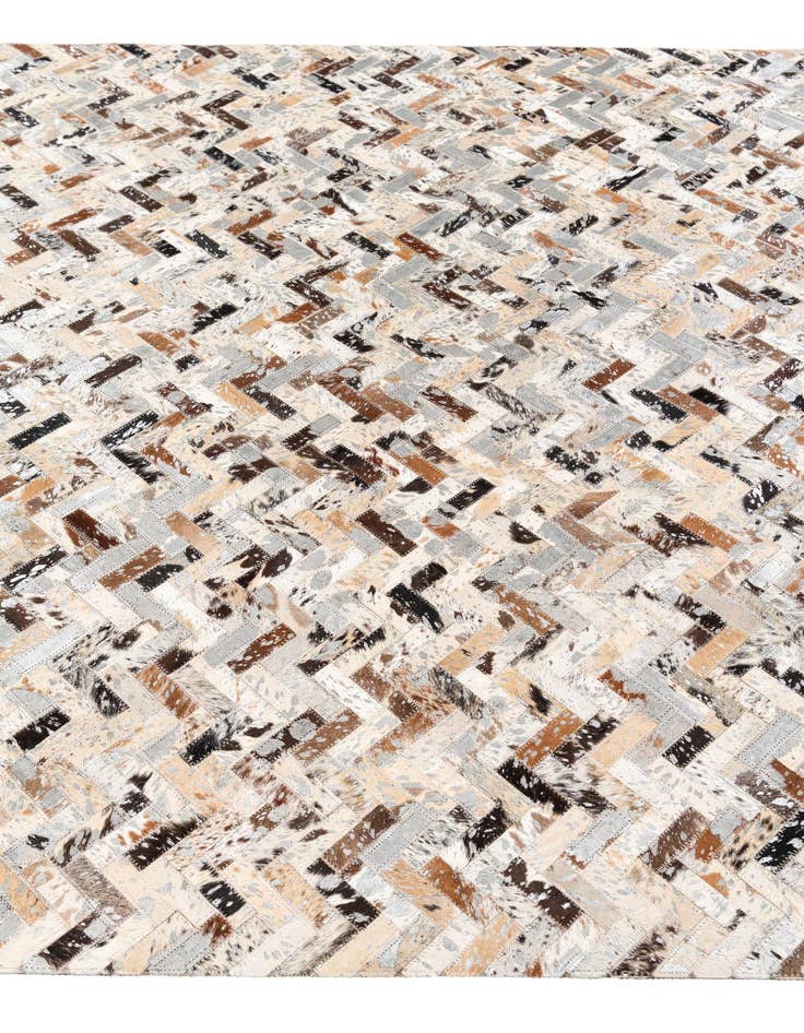 Detail image of  5' 3 x 7' 5 Cowhide Stocks Rug
