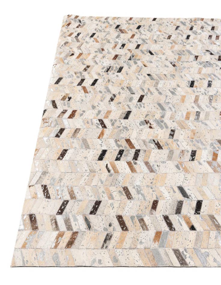 Detail image of  5' 4 x 7' 7 Cowhide Stocks Rug