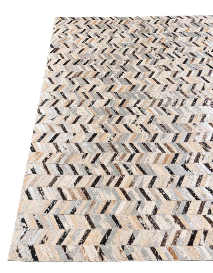 Detail image of  5' 4 x 7' 6 Cowhide Stocks Rug