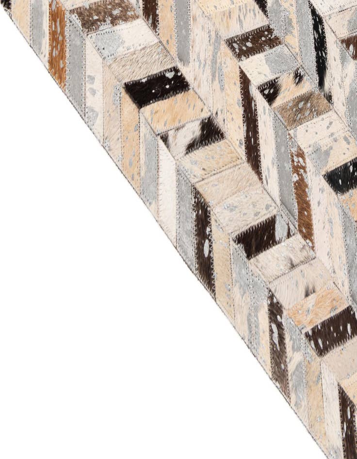 Detail image of  5' 4 x 7' 6 Cowhide Stocks Rug