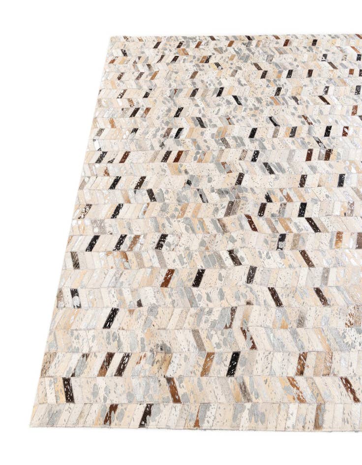Detail image of  5' 4 x 7' 7 Cowhide Stocks Rug