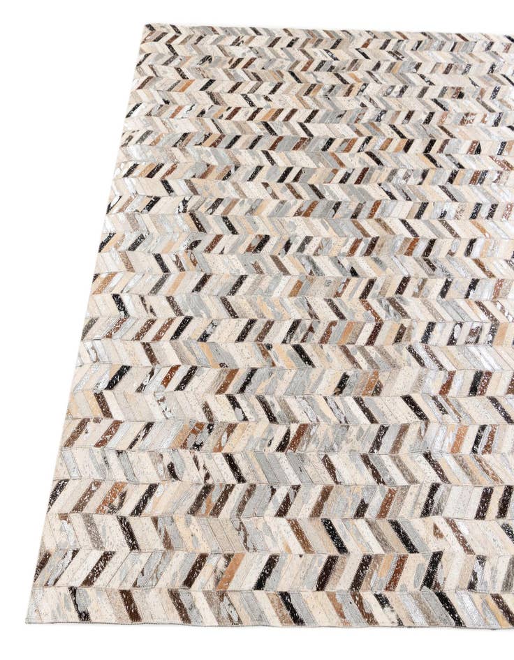 Detail image of  5' 3 x 7' 6 Cowhide Stocks Rug