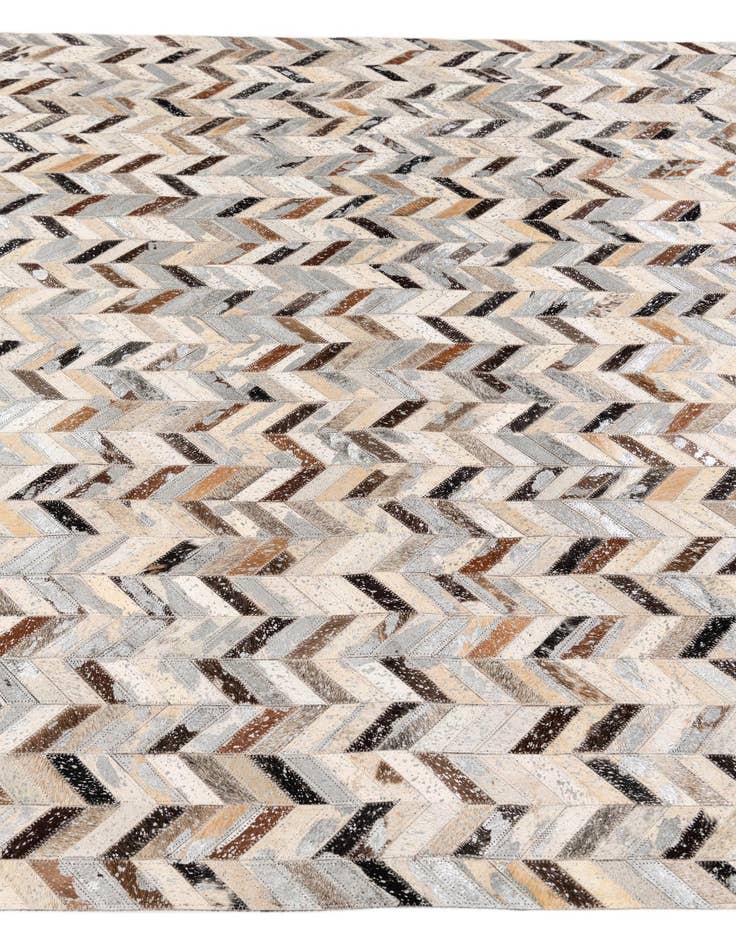 Detail image of  5' 3 x 7' 6 Cowhide Stocks Rug