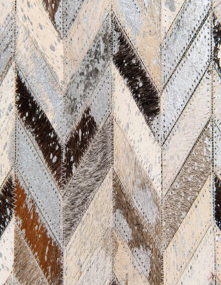 Detail image of  5' 3 x 7' 6 Cowhide Stocks Rug