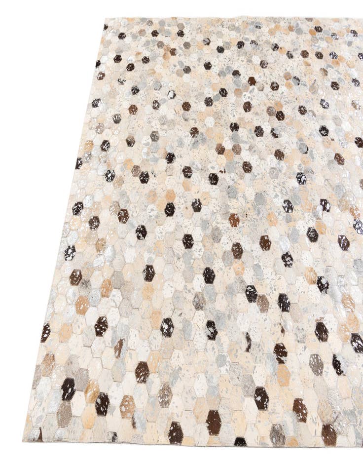 Detail image of  5' 3 x 7' 6 Cowhide Stocks Rug