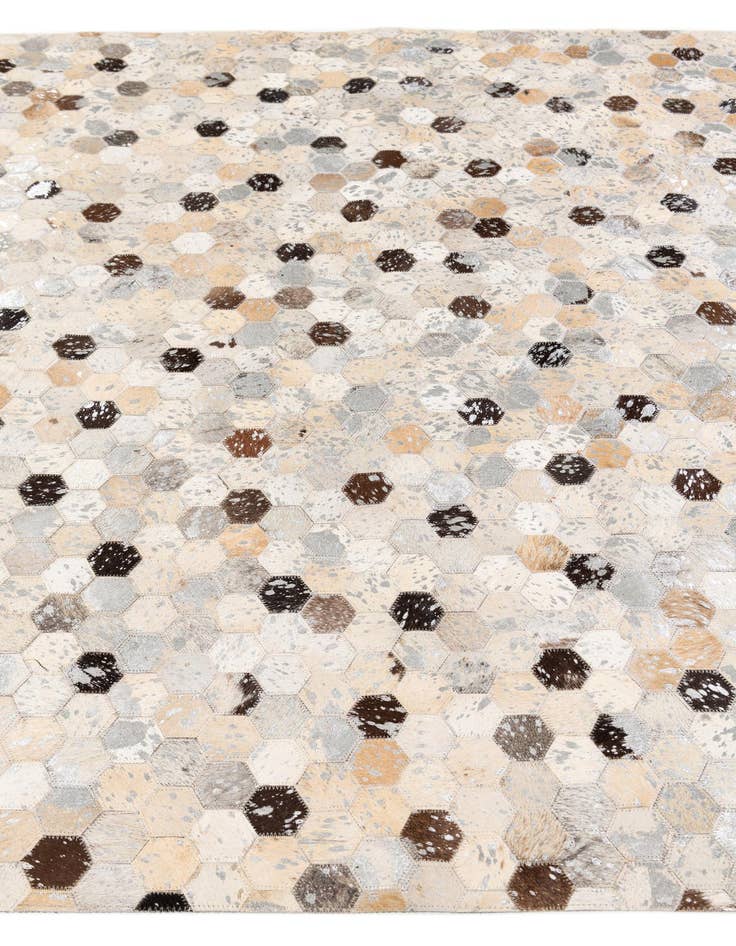 Detail image of  5' 3 x 7' 6 Cowhide Stocks Rug