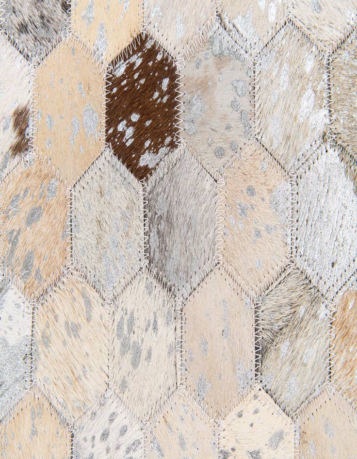 Detail image of  5' 3 x 7' 6 Cowhide Stocks Rug