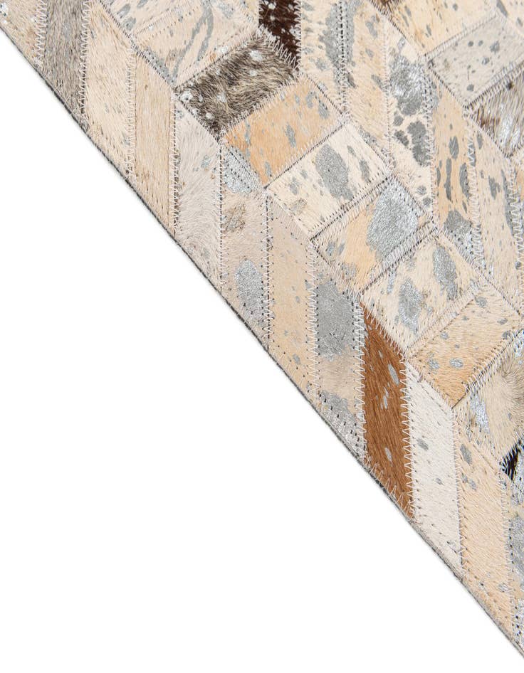 Detail image of  5' 4 x 7' 6 Cowhide Stocks Rug