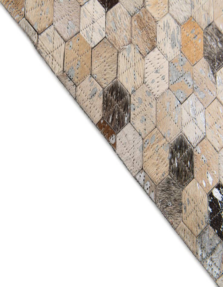 Detail image of  5' 6 x 7' 7 Cowhide Stocks Rug