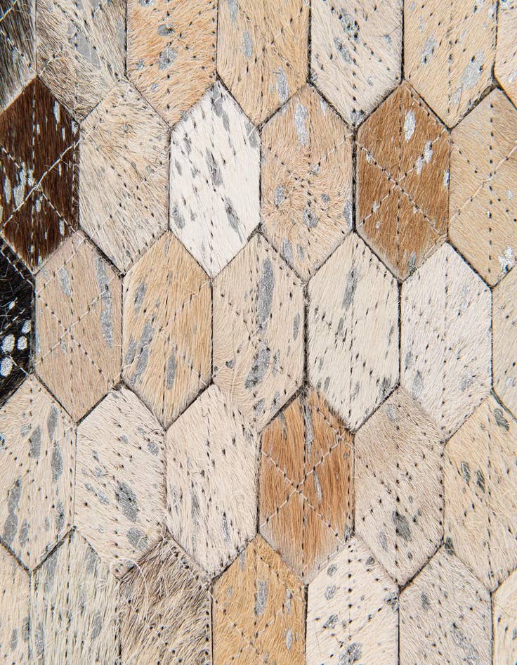 Detail image of  5' 6 x 7' 7 Cowhide Stocks Rug