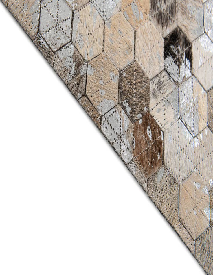 Detail image of  5' 4 x 7' 7 Cowhide Stocks Rug