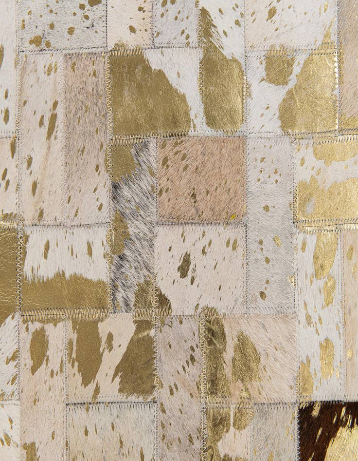 Detail image of  5' 1 x 8' 1 Cowhide Stocks Rug