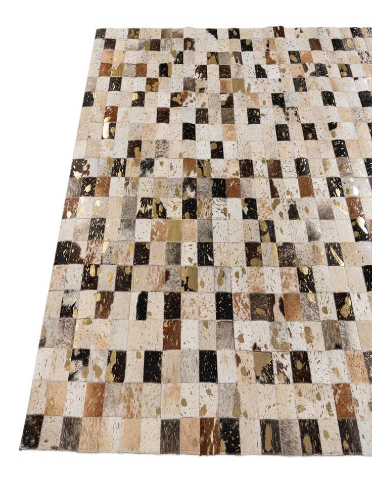 Detail image of  5' 1 x 8' Cowhide Stocks Rug