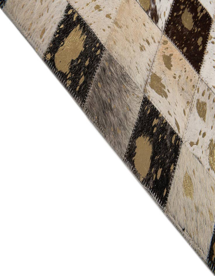 Detail image of  5' 1 x 8' Cowhide Stocks Rug