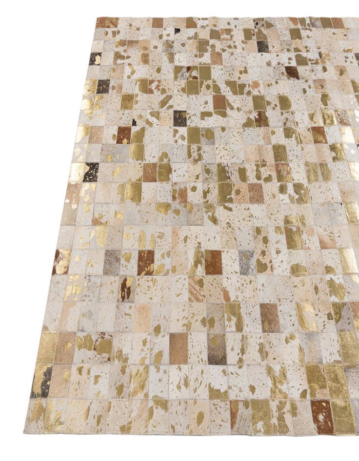 Detail image of  5' 2 x 8' 1 Cowhide Stocks Rug