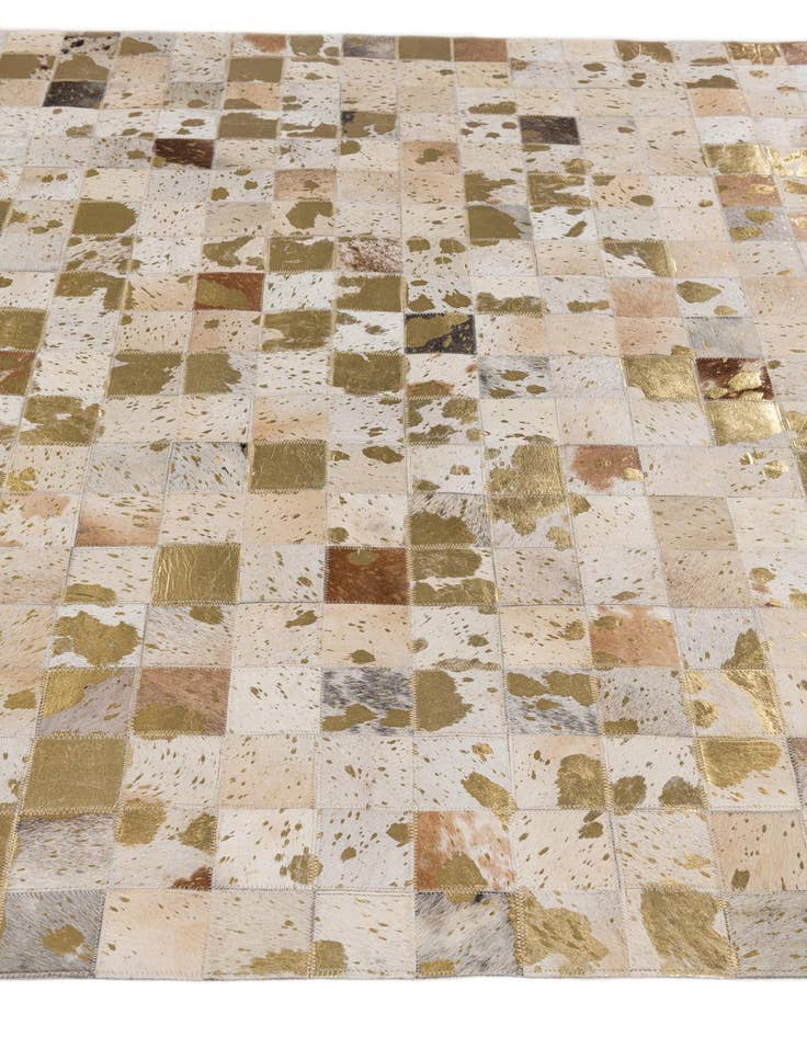 Detail image of  5' 2 x 8' 1 Cowhide Stocks Rug