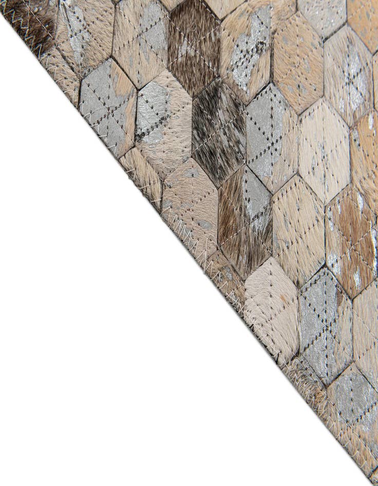 Detail image of  5' 4 x 7' 6 Cowhide Stocks Rug