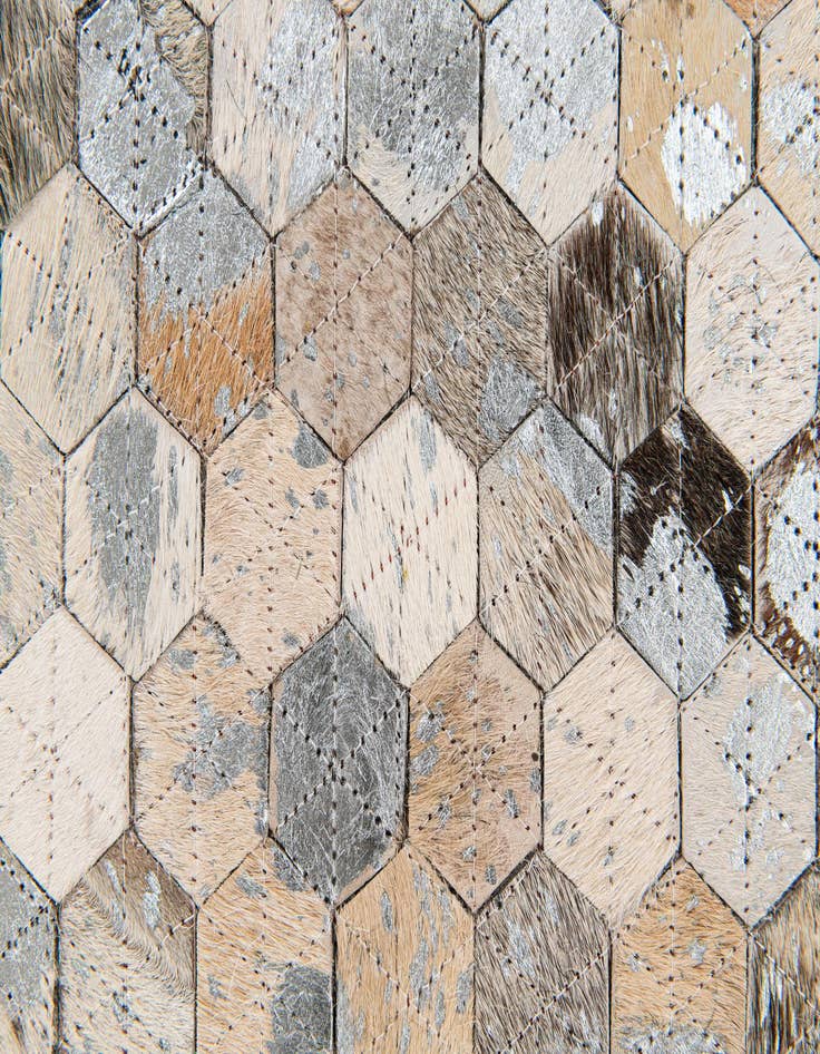 Detail image of  5' 4 x 7' 6 Cowhide Stocks Rug