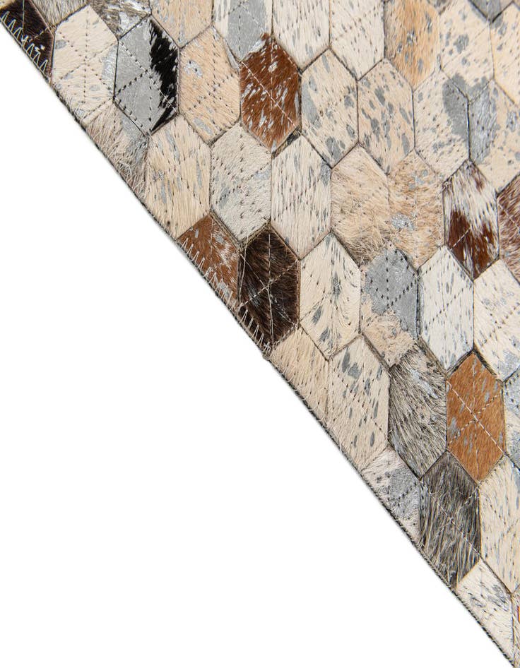 Detail image of  5' 4 x 7' 6 Cowhide Stocks Rug
