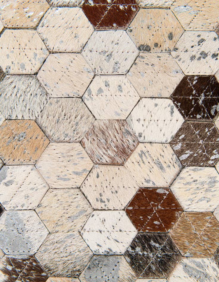 Detail image of  5' 4 x 7' 6 Cowhide Stocks Rug
