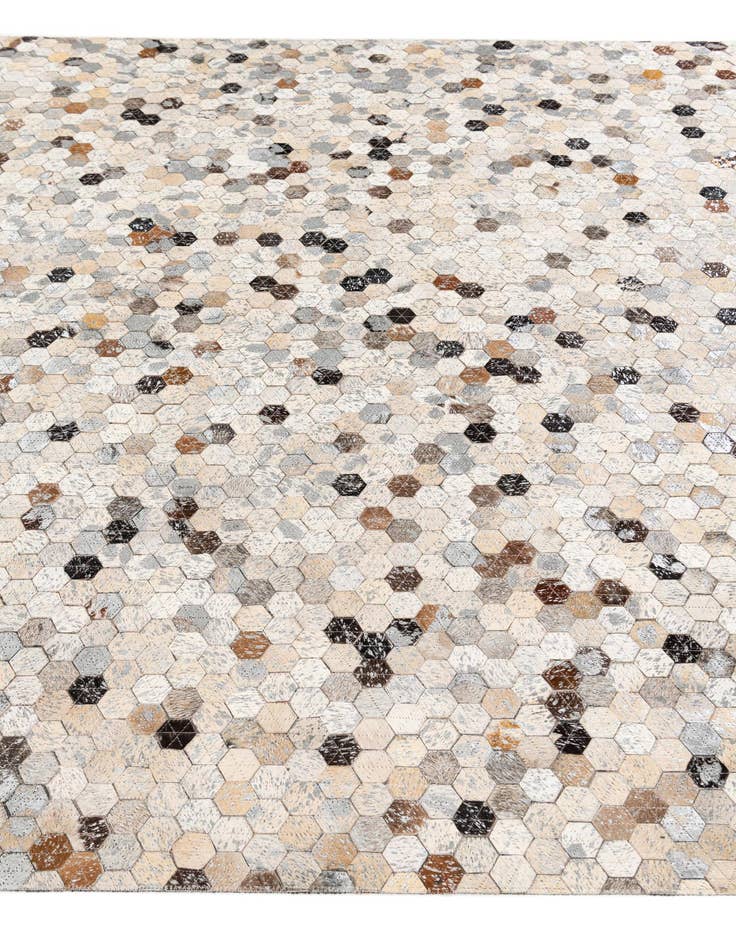 Detail image of  5' 3 x 7' 8 Cowhide Stocks Rug