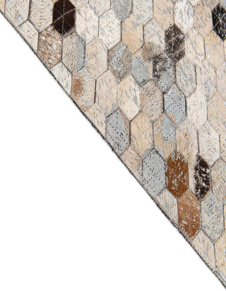 Detail image of  5' 3 x 7' 8 Cowhide Stocks Rug