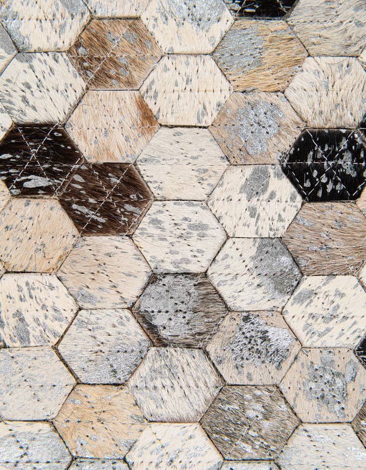 Detail image of  5' 3 x 7' 8 Cowhide Stocks Rug