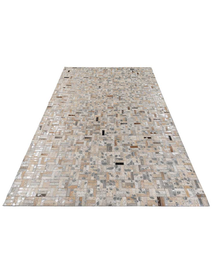 Detail image of  4' 11 x 8' 1 Cowhide Stocks Rug