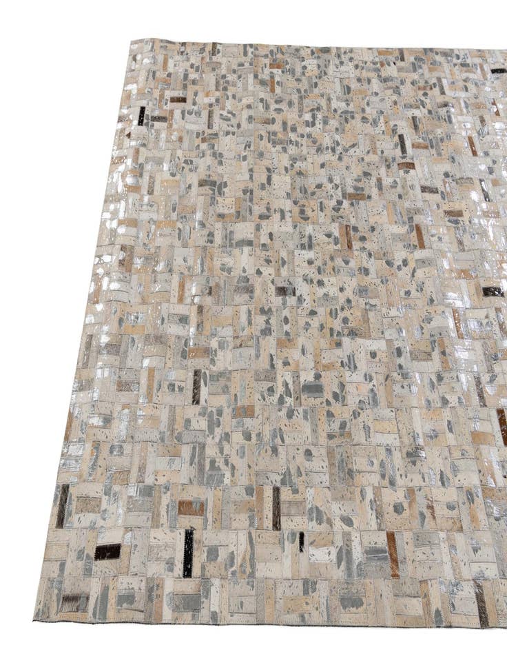 Detail image of  4' 11 x 8' 1 Cowhide Stocks Rug