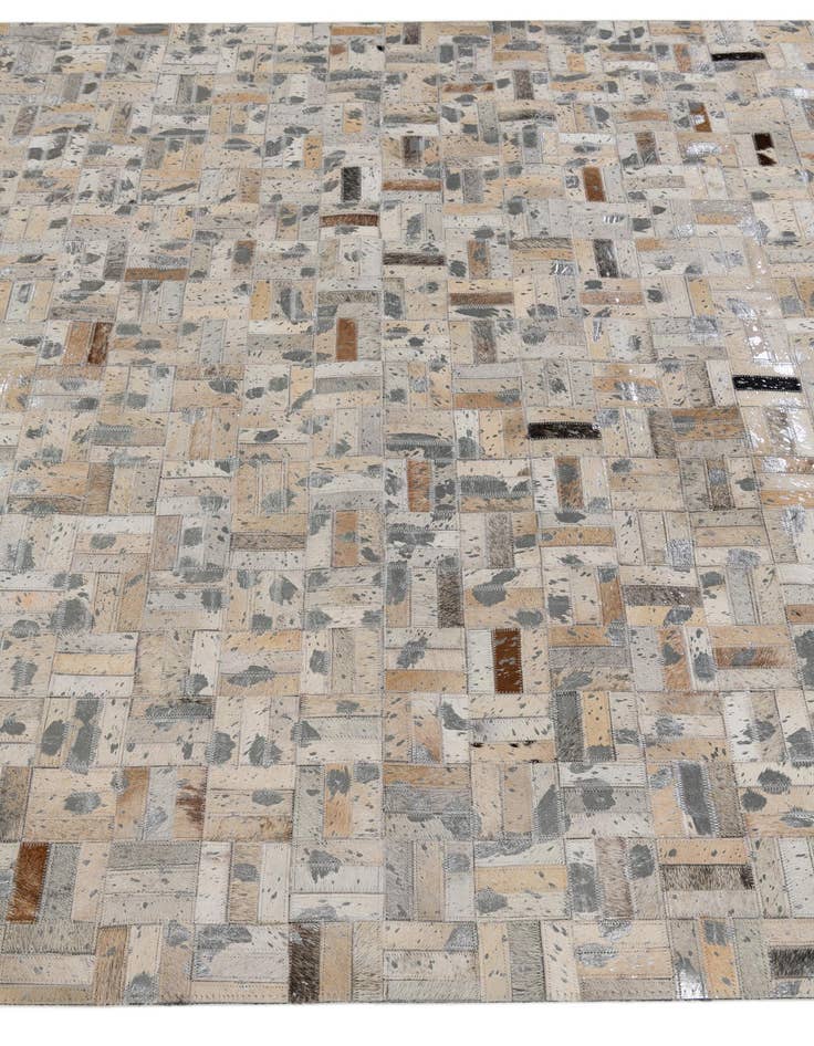 Detail image of  4' 11 x 8' 1 Cowhide Stocks Rug