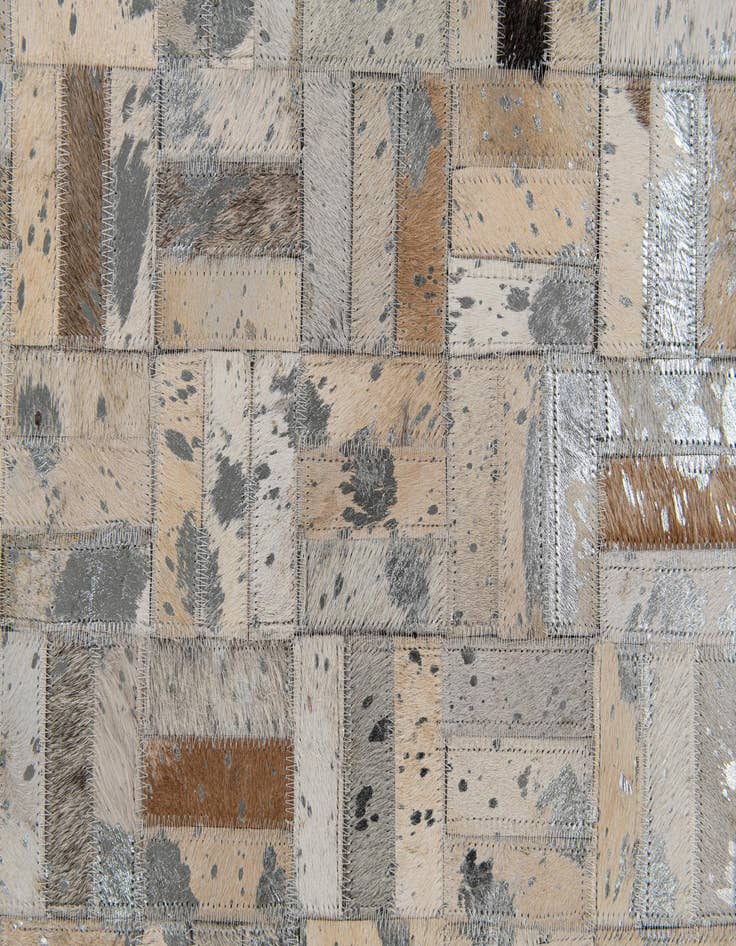 Detail image of  4' 11 x 8' 1 Cowhide Stocks Rug