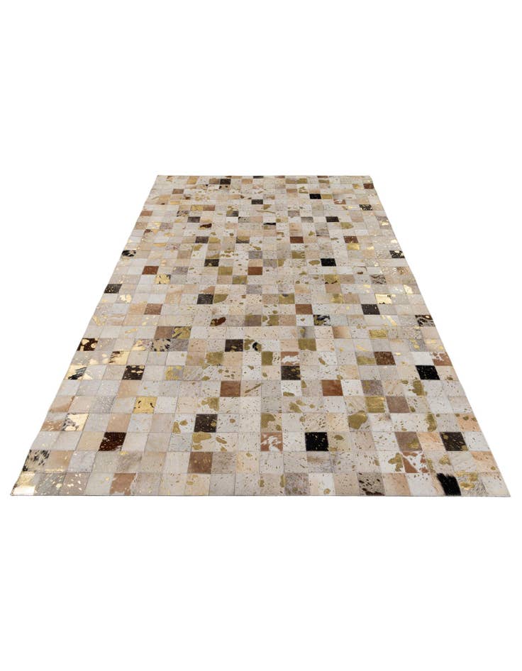 Detail image of  5' 1 x 7' 10 Cowhide Stocks Rug